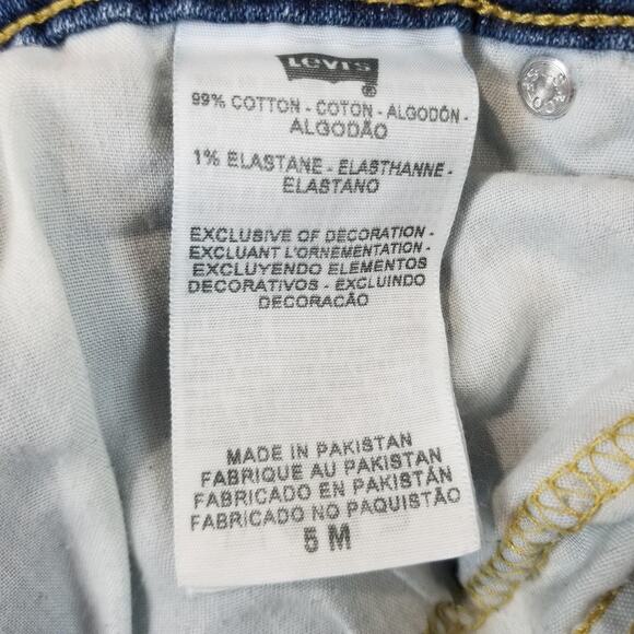 Levis 524 Jeans Womens 8 Too Superlow Flare 90s Stretch Floral Embroidered Denim - Picture 8 of 13